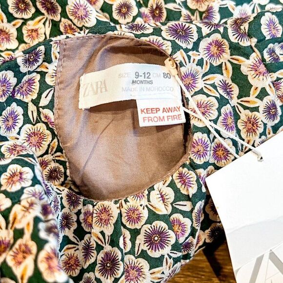 NWT! Zara Floral Print Dress with Boomers Size 9-12M - Picture 7 of 7